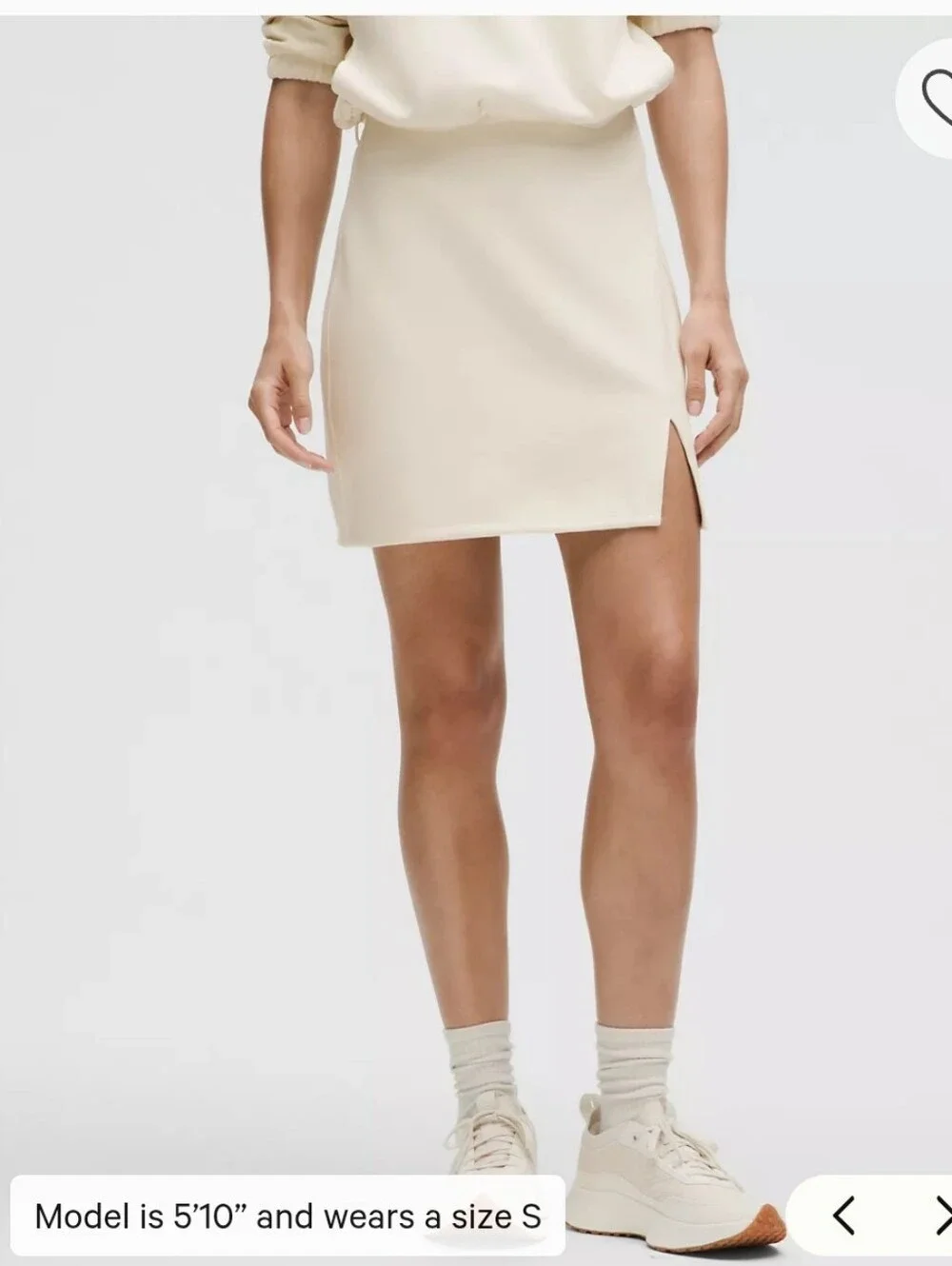 Lululemon Softstreme High-Rise Mini Skirt Light Ivory M NWT